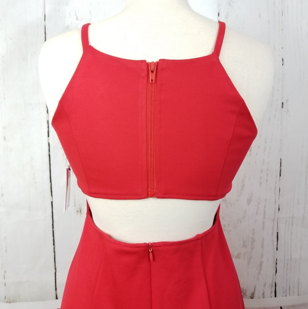 HARPER + LEMON Red Sleeveless Halter Sheath Dress - Picture 5 of 8